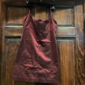 90’s style metallic burgundy dress